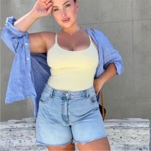 Pinsy Bonded Spaghetti Thong Shapesuit 2X Limited Edition Butter Yellow NWT